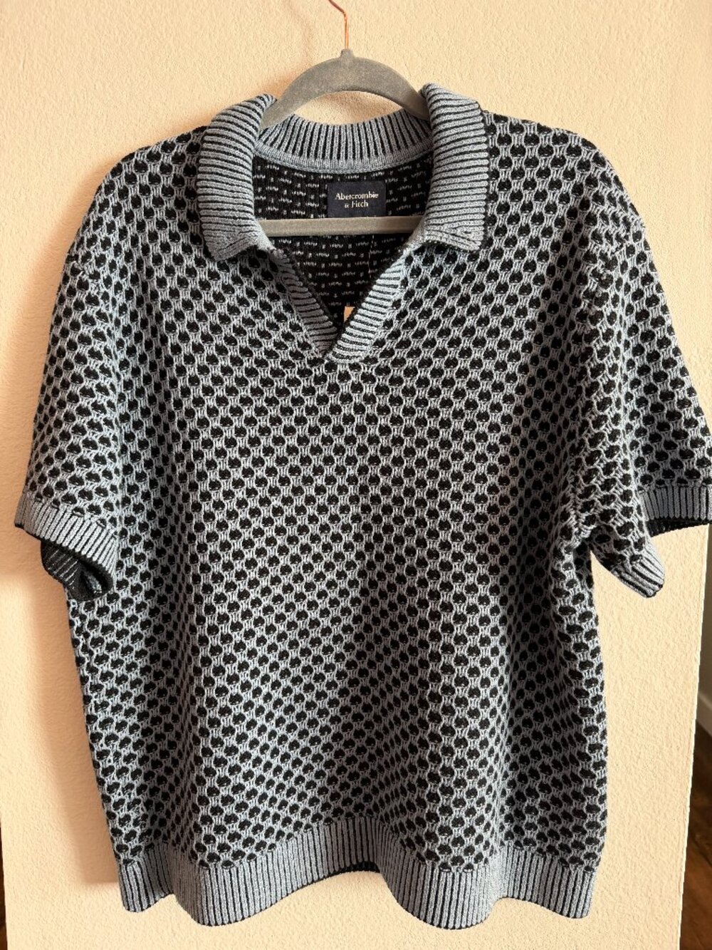 Abercrombie & Fitch Men's Textured Knit Sweater Polo NWT Sz L